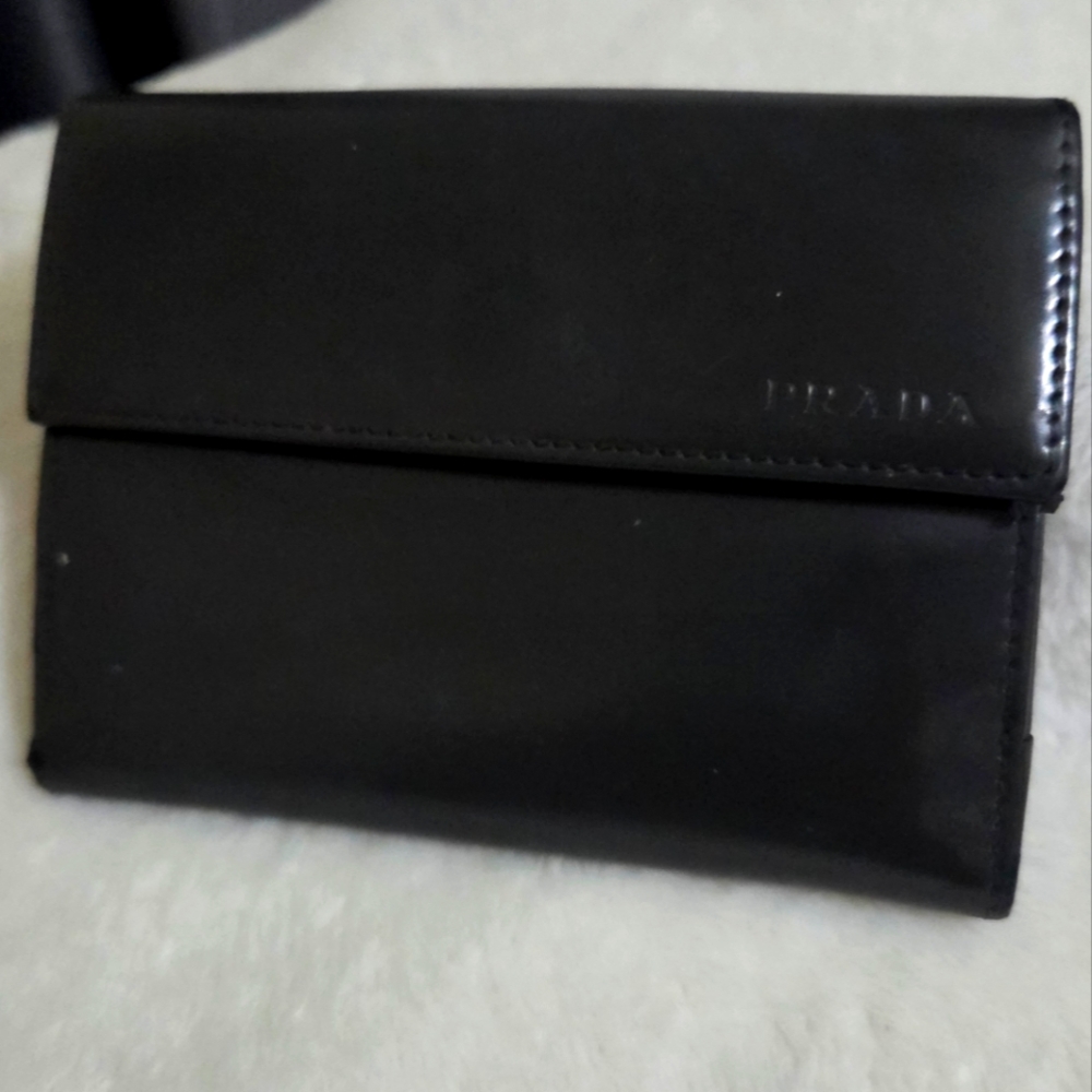 Prada Midnight Black ( Charcol) Leather Wallet